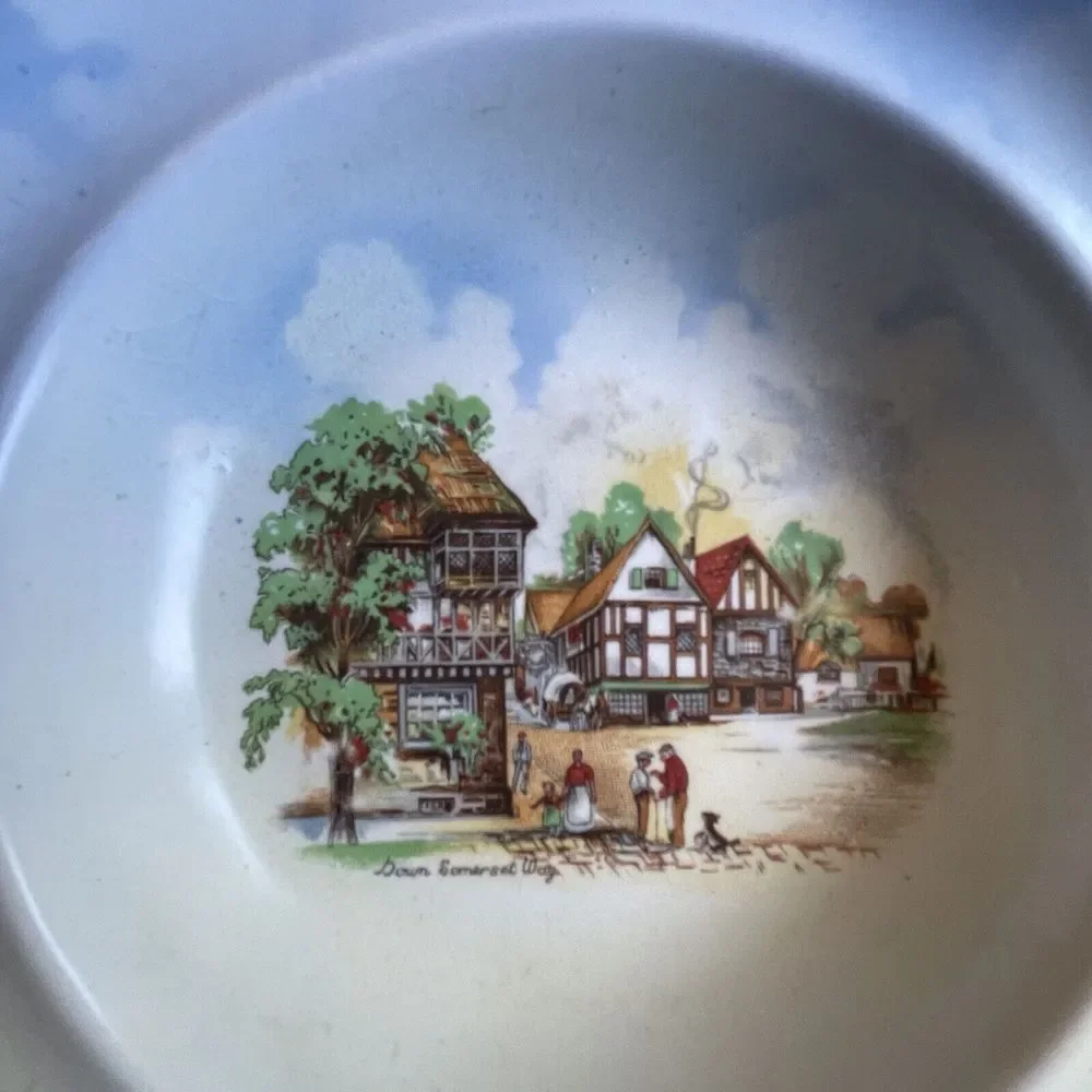 Vintage Sandland Ware Hanley England Bowl 6 Inch Jewelry‎ Tudor Home Cottage